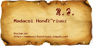 Madacsi Honóriusz névjegykártya